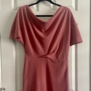 Alexia Admor Mauve Drapped One Shoulder Midi Dress Sz M